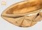 জ্যামিতিক প্যাটার্ন সোনার পাতার টেবিল ফুলদানি ফুলের পাত্রগুলি ফাইবারগ্লাসের আলংকারিক বাটি